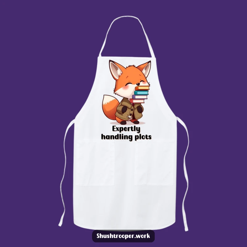 Funny Fox Chef Apron: Humorous Culinary Bookworm Gift for Cooks