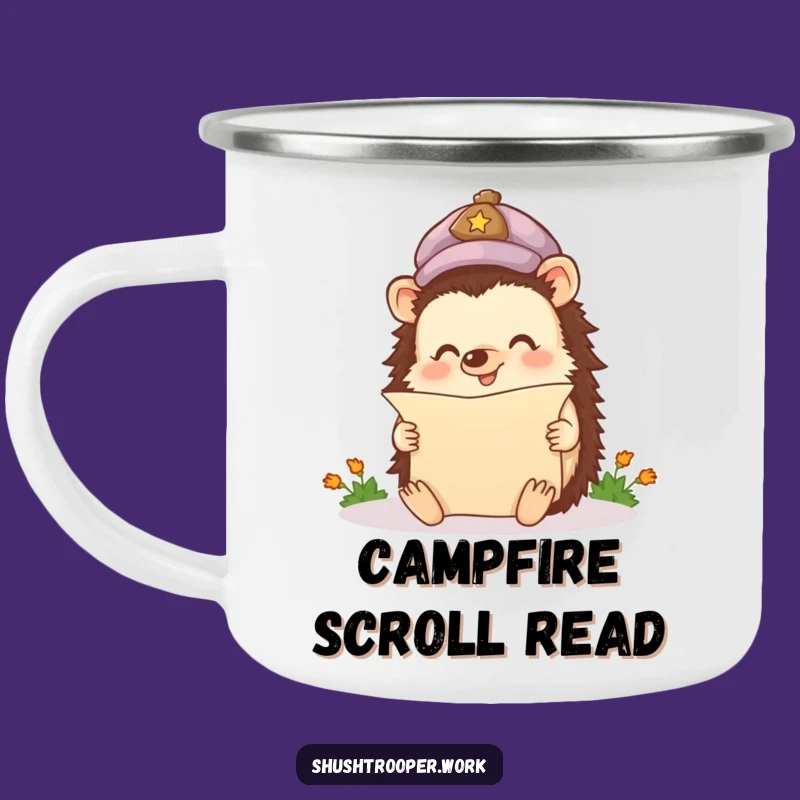 Durable Funny Happy Hedgehog Camping Mug: Outdoor Reader Gear