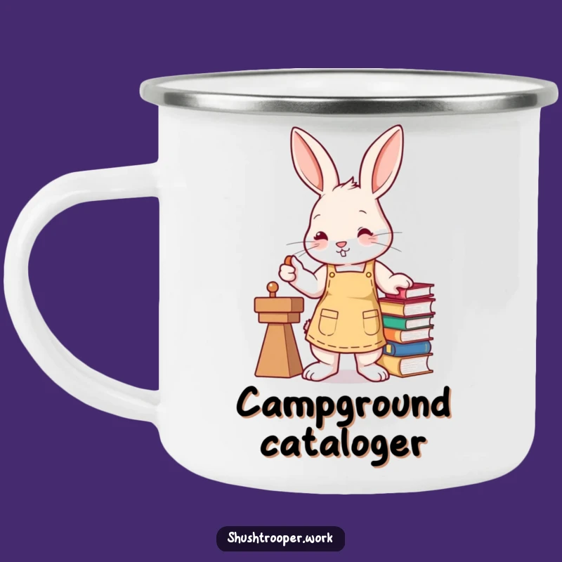 Funny Bunny Enamel Camping Mug: Efficient Trail Companion