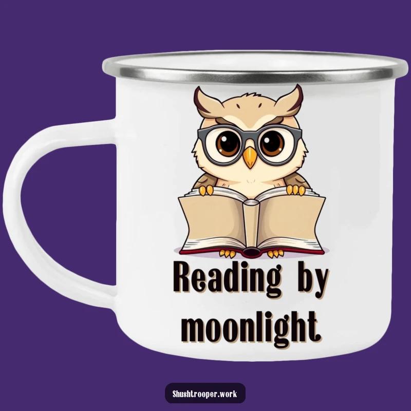 Funny Owl Librarian Camping Mug: Sturdy Bookworm Mug for Outdoor Reading