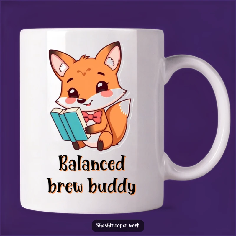 Funny Fox Bookworm Mug: Dapper Reader Fox, Perfect Classy Funny Gift