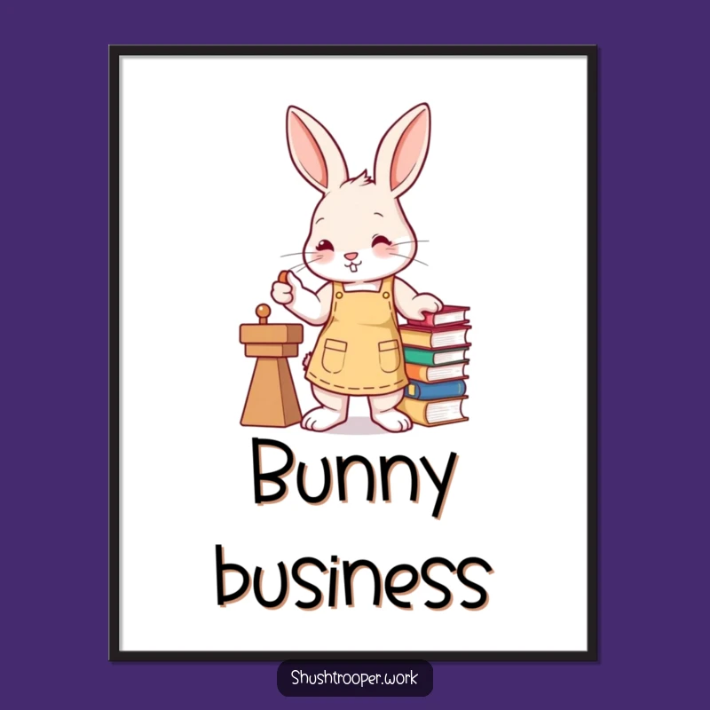 Funny Bunny Digital Art Print: Efficient Whimsy for Your Space