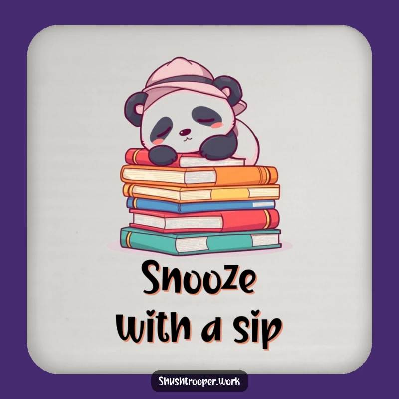 Set of Funny Sleepy Panda Coasters: Protect Surfaces with Cuteness