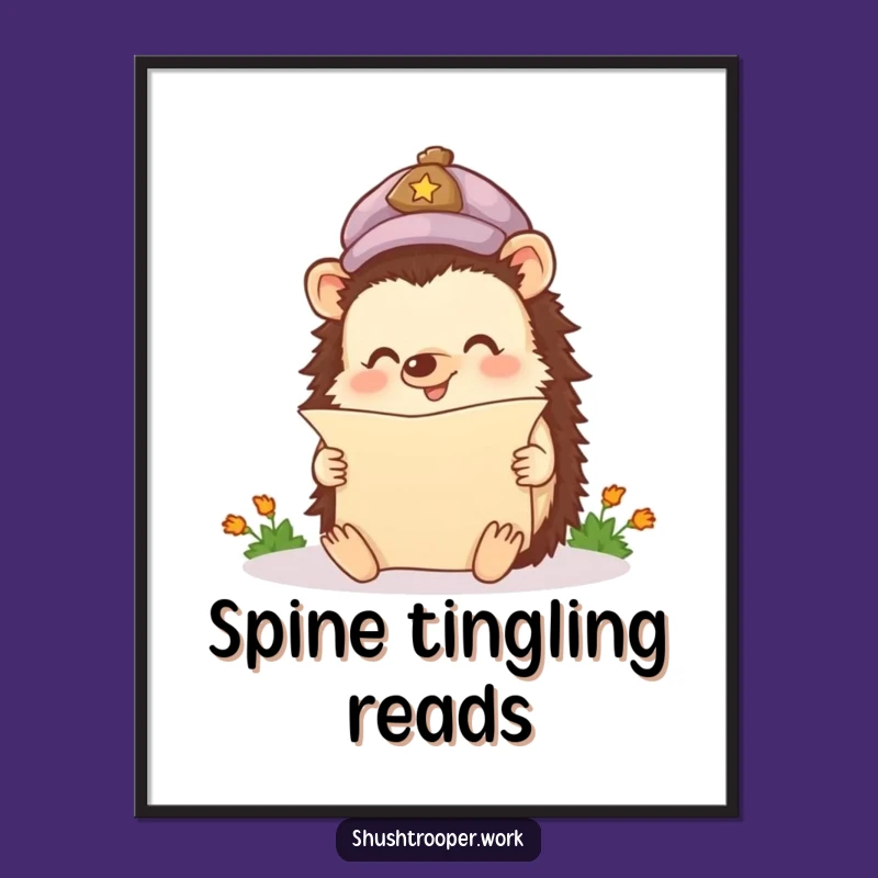 Free Printable Happy Hedgehog Wall Art - Curious Reader Decor Downloadable