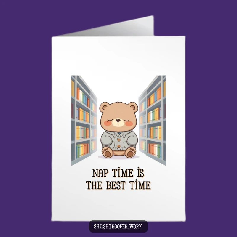 Free Printable Birthday Card: Sleepy Bear Napping, Cozy Downloadable Gift for Book Lovers