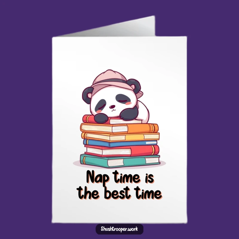 Free Printable Sleepy Panda Birthday Card - Cozy Book Lover Downloadable Gift