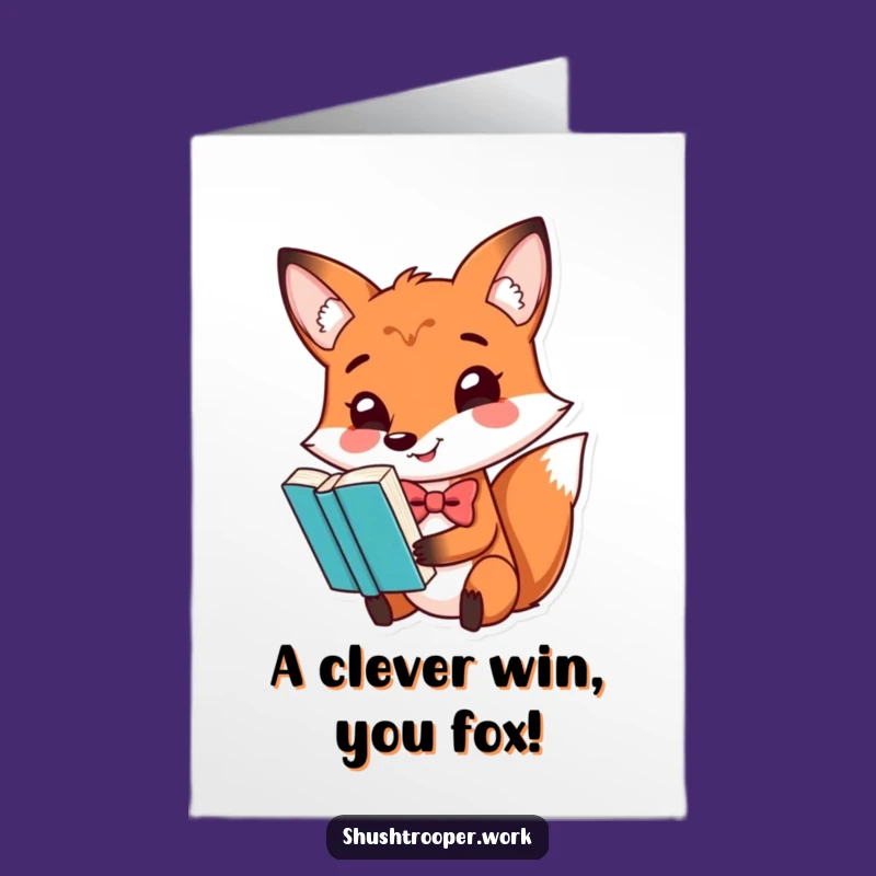 Free Printable Congrats Card: Smart Fox Celebrates Skills, Funny Downloadable Gift