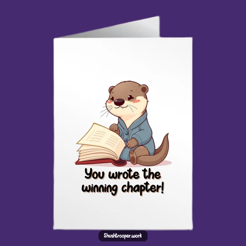Free Printable Otter Bookworm Congrats Card - Funny Achievement Downloadable Gift