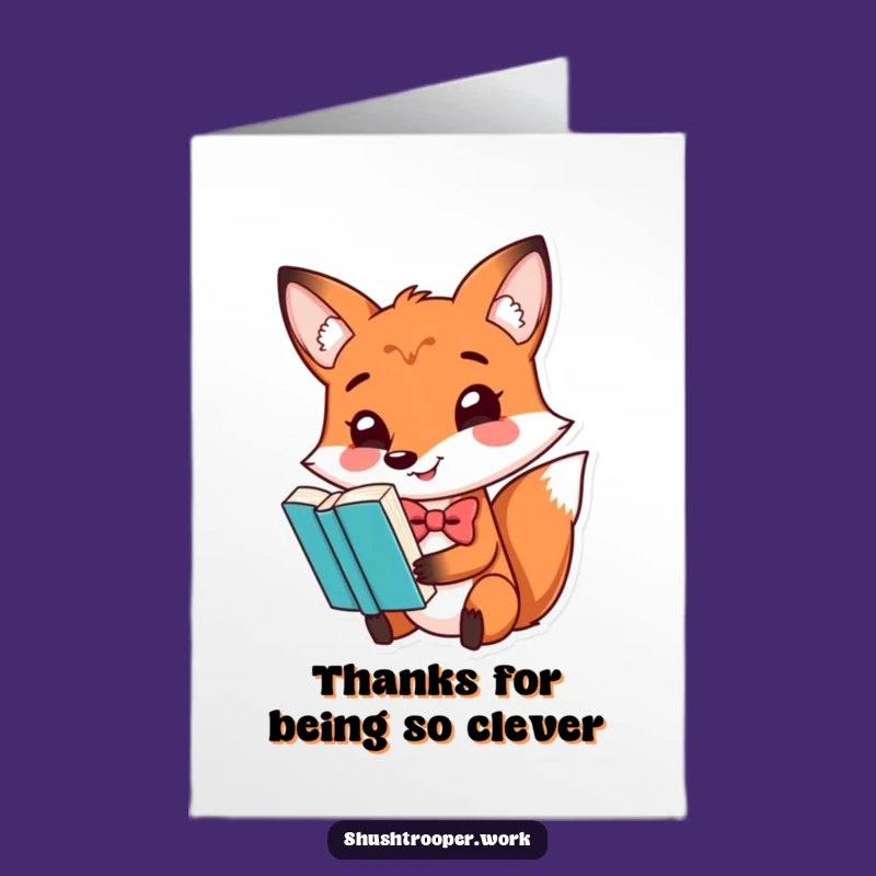 Free Printable Thank You Card: Dapper Fox Shows Gratitude, Funny Downloadable Gift