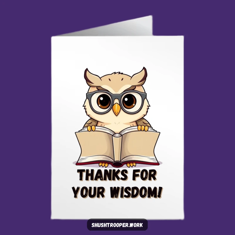 Free Printable Owl Thank You Card: Grateful & Funny Downloadable Gift for Readers