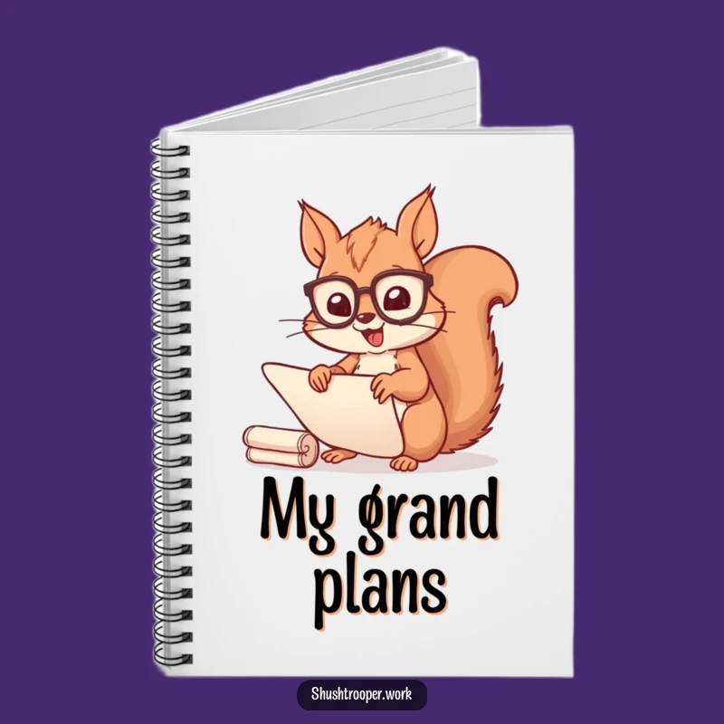 Funny Squirrel Scribe Notebook: Cheerful Spectacled Scroll Sorter Journal