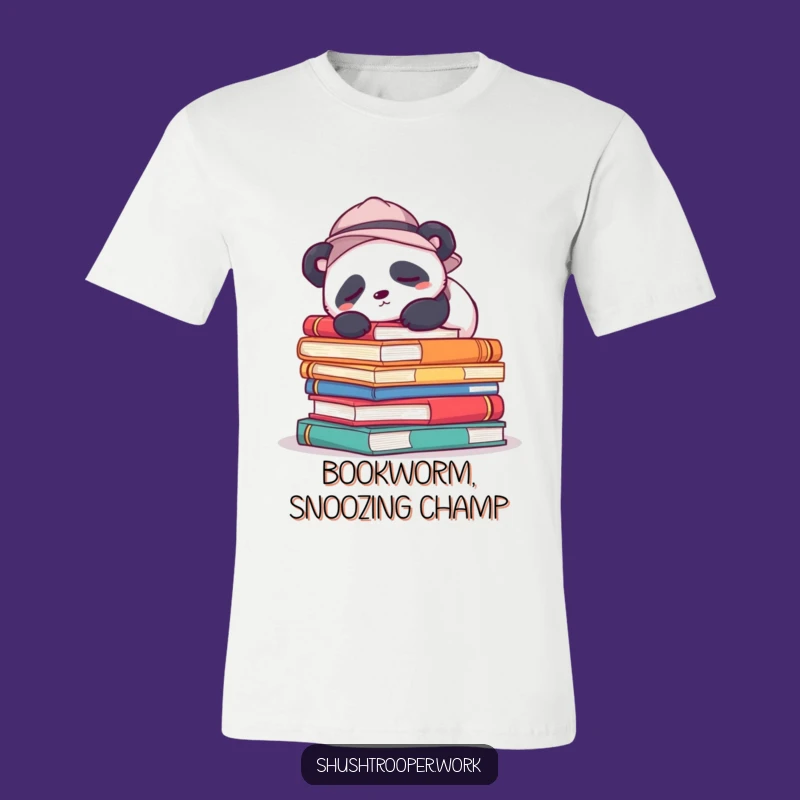Funny Sleepy Panda T-Shirt: Adorable Bookworm Panda Fashion